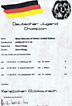 Urkunde - Bazooka - Deutsche Jugend-Championesse Club